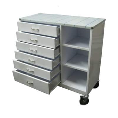 furn-098-1 Anaesthetic Trolley 6 Drawers 3 Shelves – S/Steel top